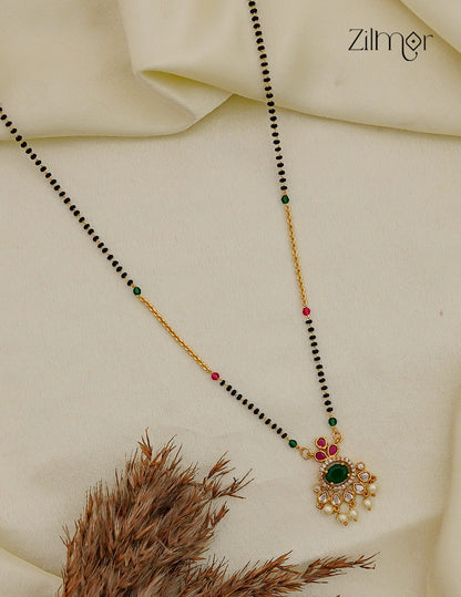 Black Bead with AD Stone Mangalsutra Necklace  - NV1012756