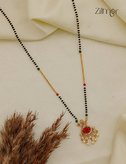 Black Bead with AD Stone Mangalsutra Necklace  - NV1012756