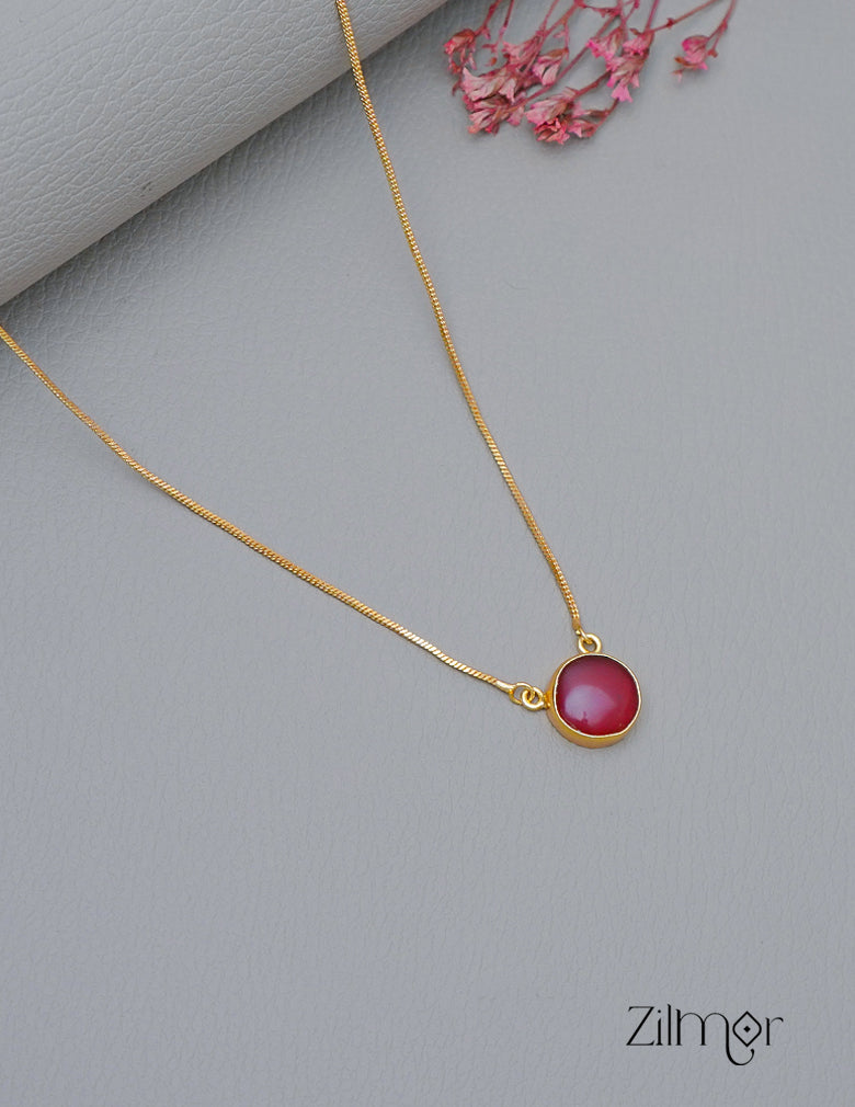 CL1011589- Stone Pendant Simple Necklace Earring Set(color option) 7-Zilmor