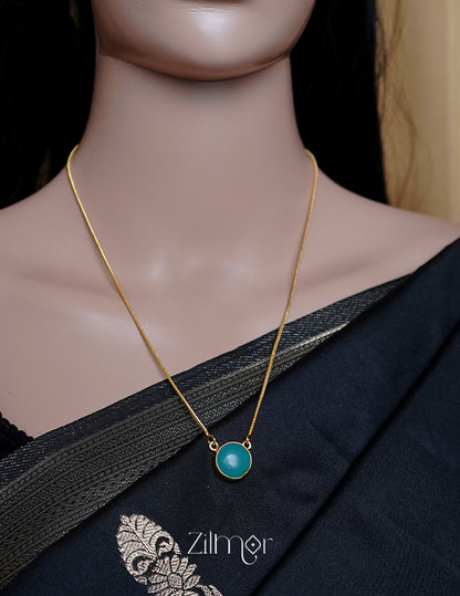 CL1011589- Stone Pendant Simple Necklace Earring Set(color option) 8-Zilmor