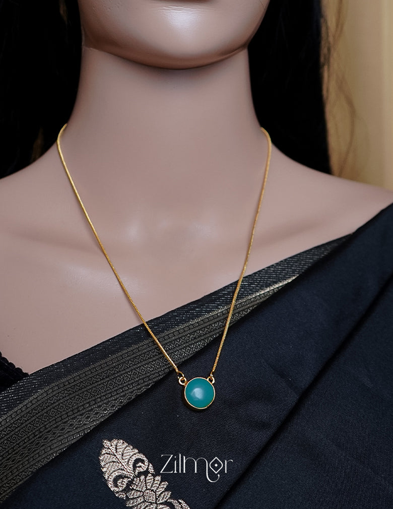 CL1011589- Stone Pendant Simple Necklace Earring Set(color option) 8-Zilmor