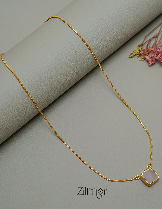 CL1011590 - Natural Stone Pendant Simple Necklace (color option) 2-Zilmor