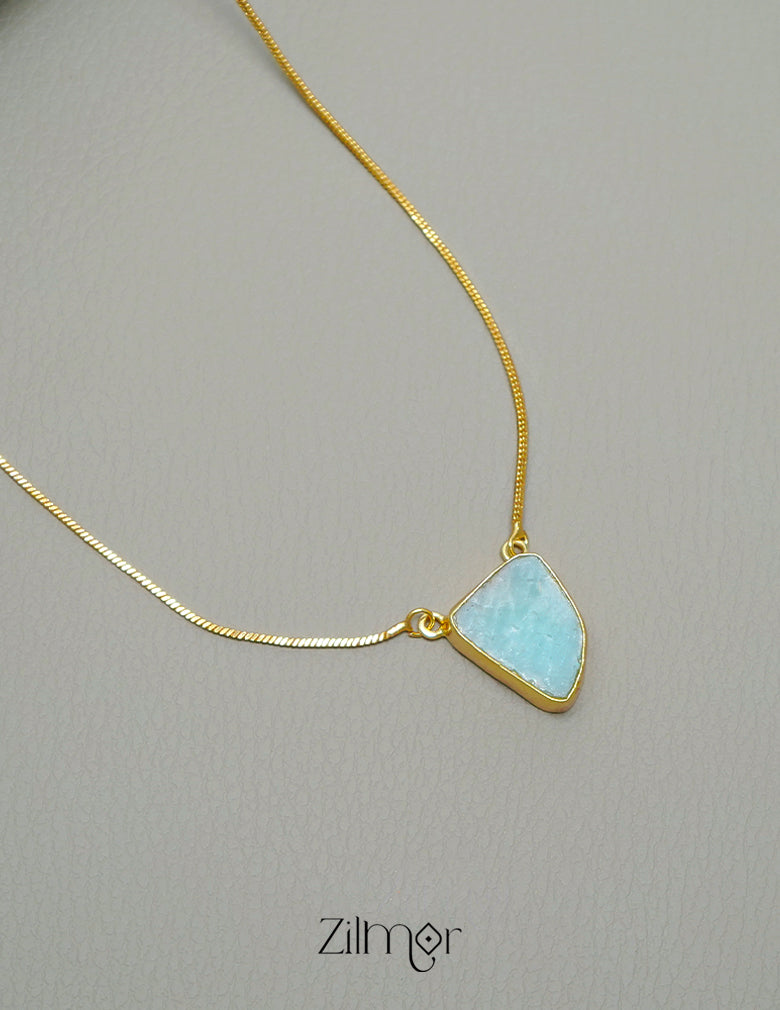 CL1011590 - Natural Stone Pendant Simple Necklace (color option) 3-Zilmor