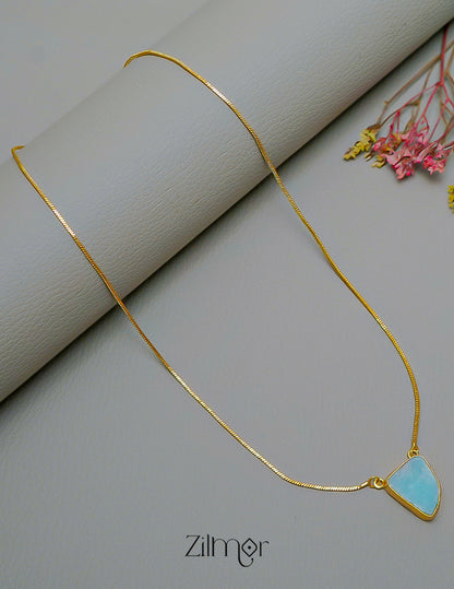 CL1011590 - Natural Stone Pendant Simple Necklace (color option) 1-Zilmor