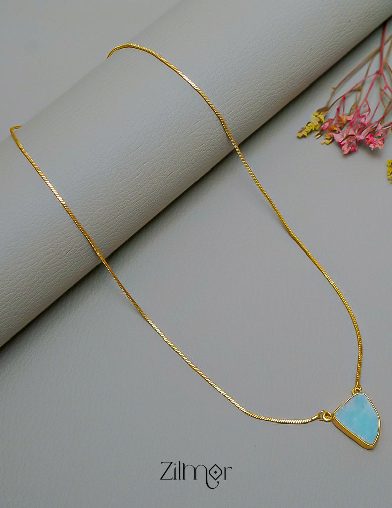CL1011590 - Natural Stone Pendant Simple Necklace (color option) 1-Zilmor