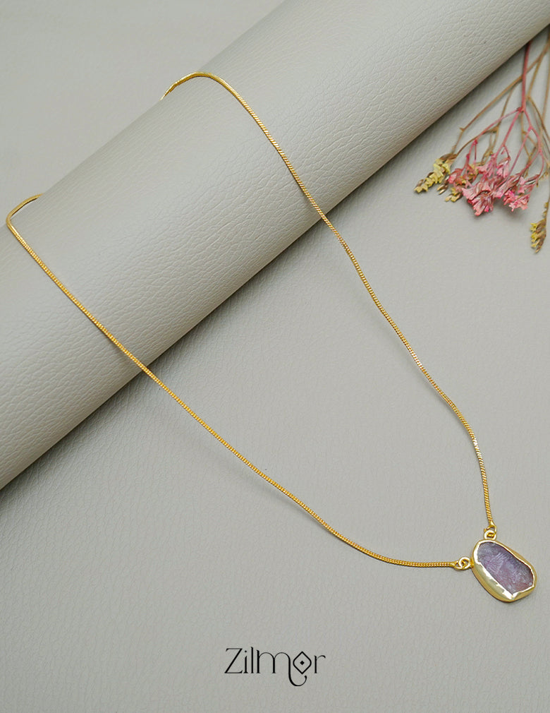 CL1011590 - Natural Stone Pendant Simple Necklace (color option) 4-Zilmor