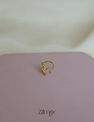 CL1011615-  Gold Plated Single AD Stone Nose Pin 1-Zilmor