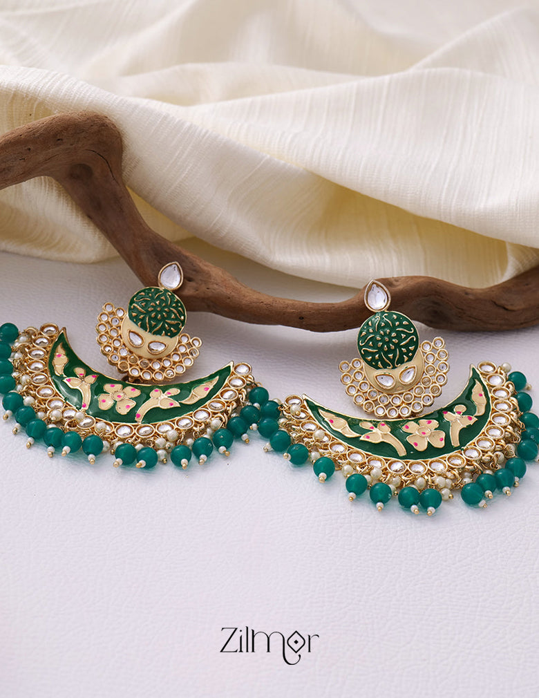 Chandbali Wedding Earrings - KG100836 7-Zilmor