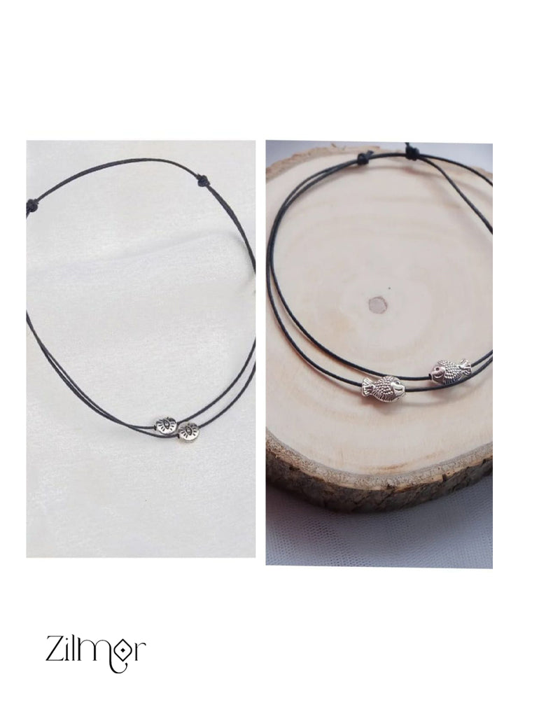 Combo of Fish & Evil Eye Charm Anklet 1-Zilmor