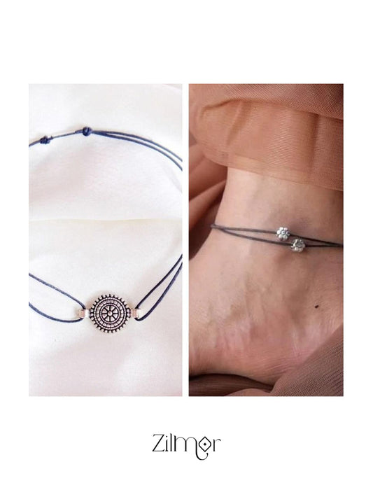 Combo of Sunflower  & Mandala Charm Anklet 1-Zilmor