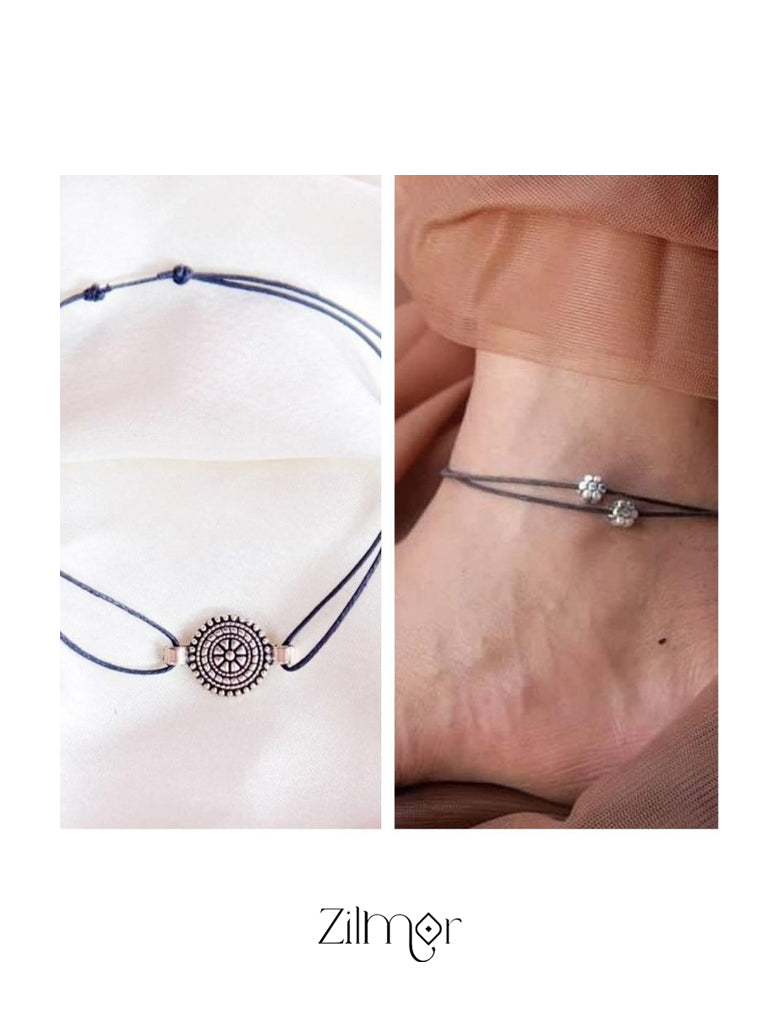 Combo of Sunflower  & Mandala Charm Anklet 1-Zilmor