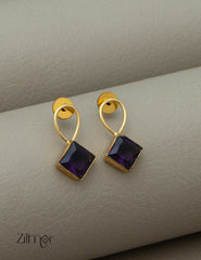 Crystal Stone Earrings (color option) -KE100441 4-Zilmor