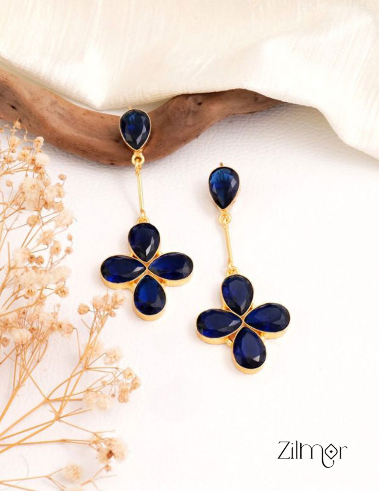 Crystal Stone Earrings (color option) - KE100442 2-Zilmor