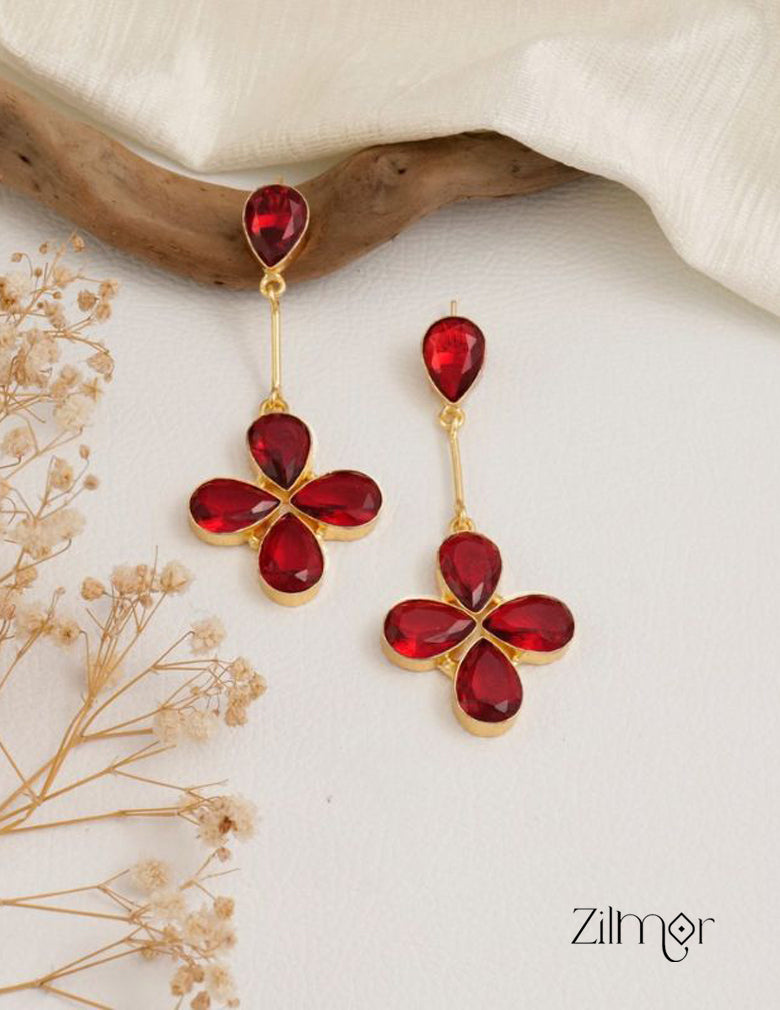 Crystal Stone Earrings (color option) - KE100442 1-Zilmor