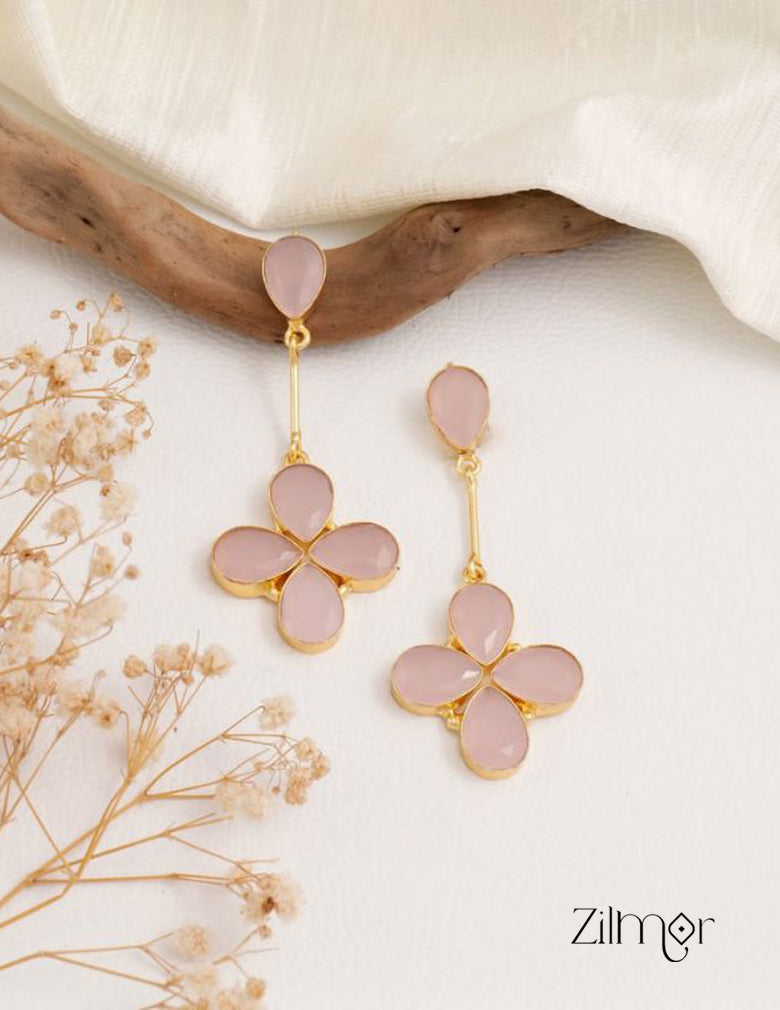 Crystal Stone Earrings (color option) - KE100442 3-Zilmor