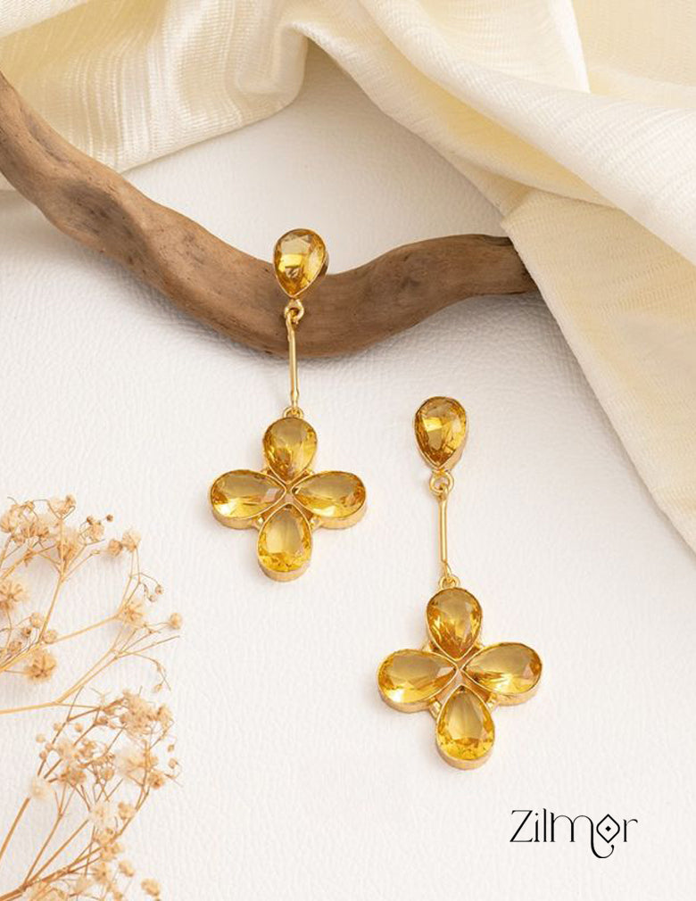Crystal Stone Earrings (color option) - KE100442 4-Zilmor