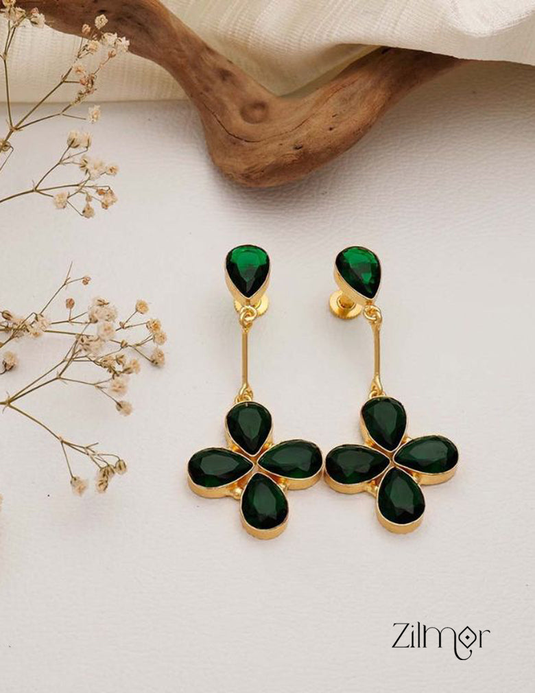 Crystal Stone Earrings (color option) - KE100442 5-Zilmor