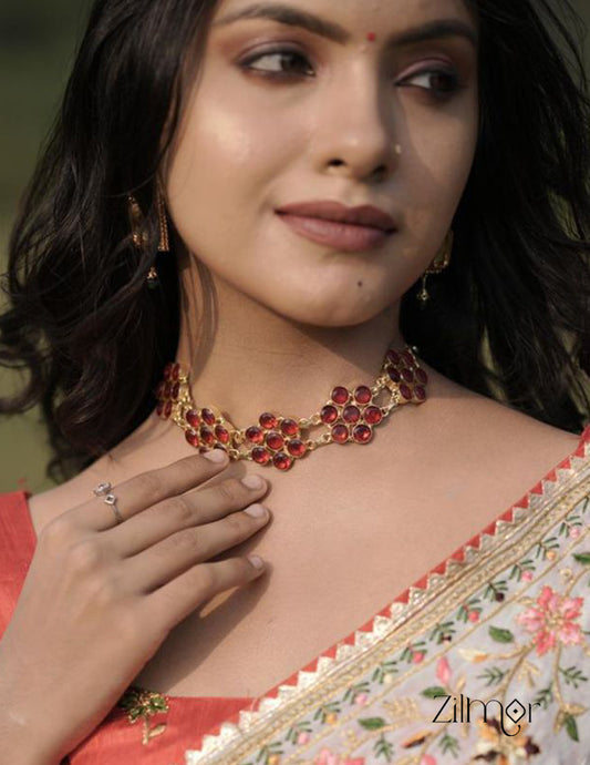 Crystal Stone Necklace Set - KE100217 3-Zilmor