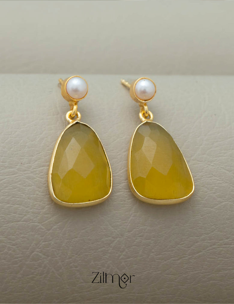 Crystal Stone with Pearl Earrings (color option) - AS100419 6-Zilmor