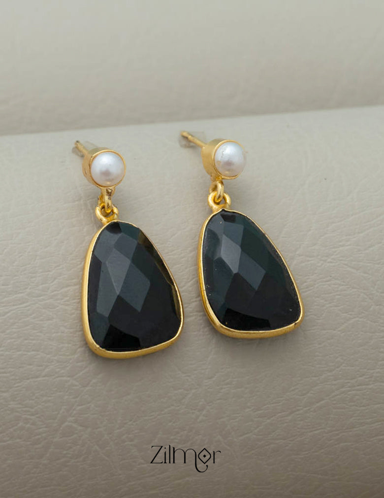 Crystal Stone with Pearl Earrings (color option) - AS100419 2-Zilmor