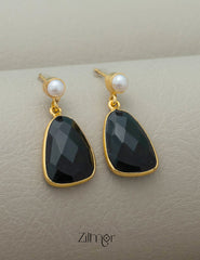Crystal Stone with Pearl Earrings (color option) - AS100419 2-Zilmor