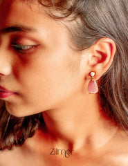 Crystal Stone with Pearl Earrings (color option) - AS100419 3-Zilmor