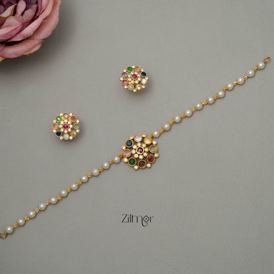 SN101794 - Pearl Antique Necklace Earrings Set