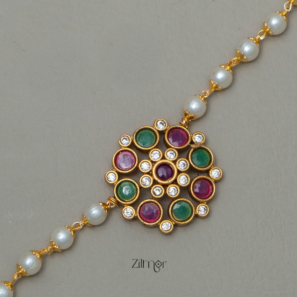 SN101794 - Pearl Antique Necklace Earrings Set