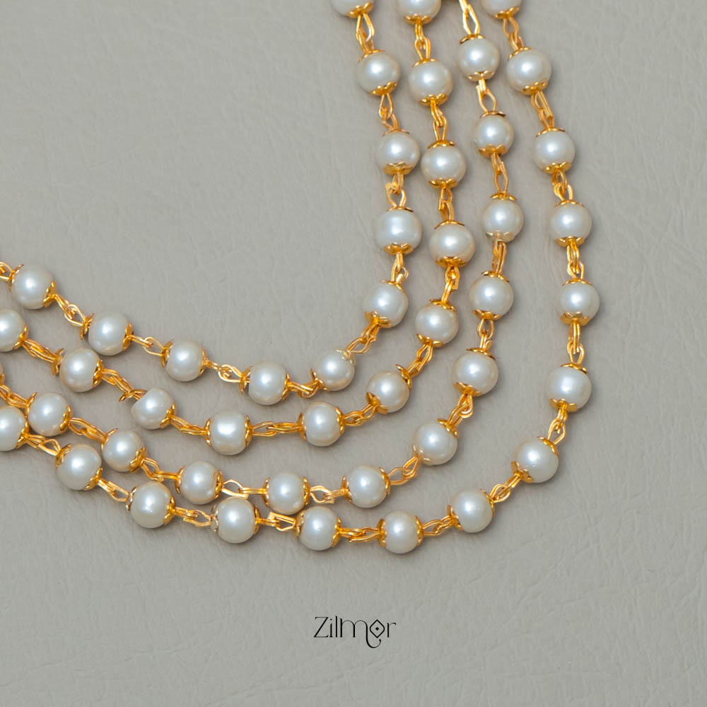 SN101792 - Pearl Antique Long Necklace Earrings Set