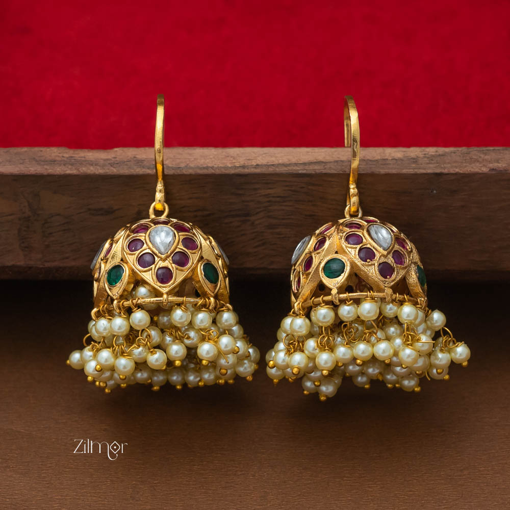 SN101899  - Hoop Jhumka Earrings