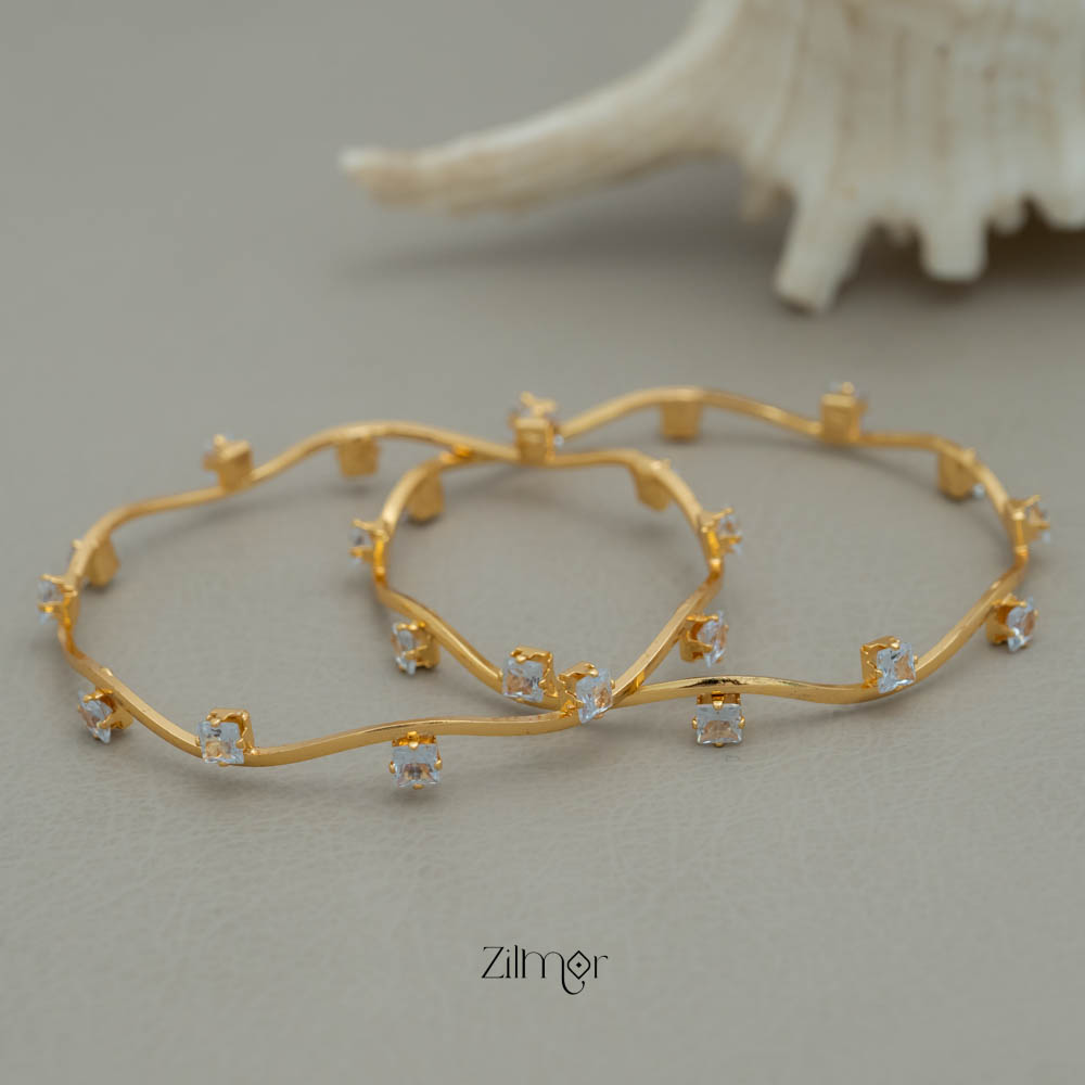 KF101764 - Gold Plated Stone Bangles Daily Wear