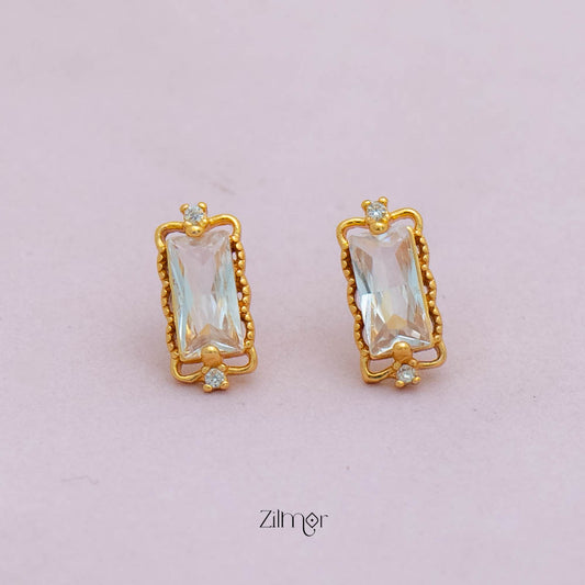 PE101846  - Gold tone AD Stone Combo stud Earrings