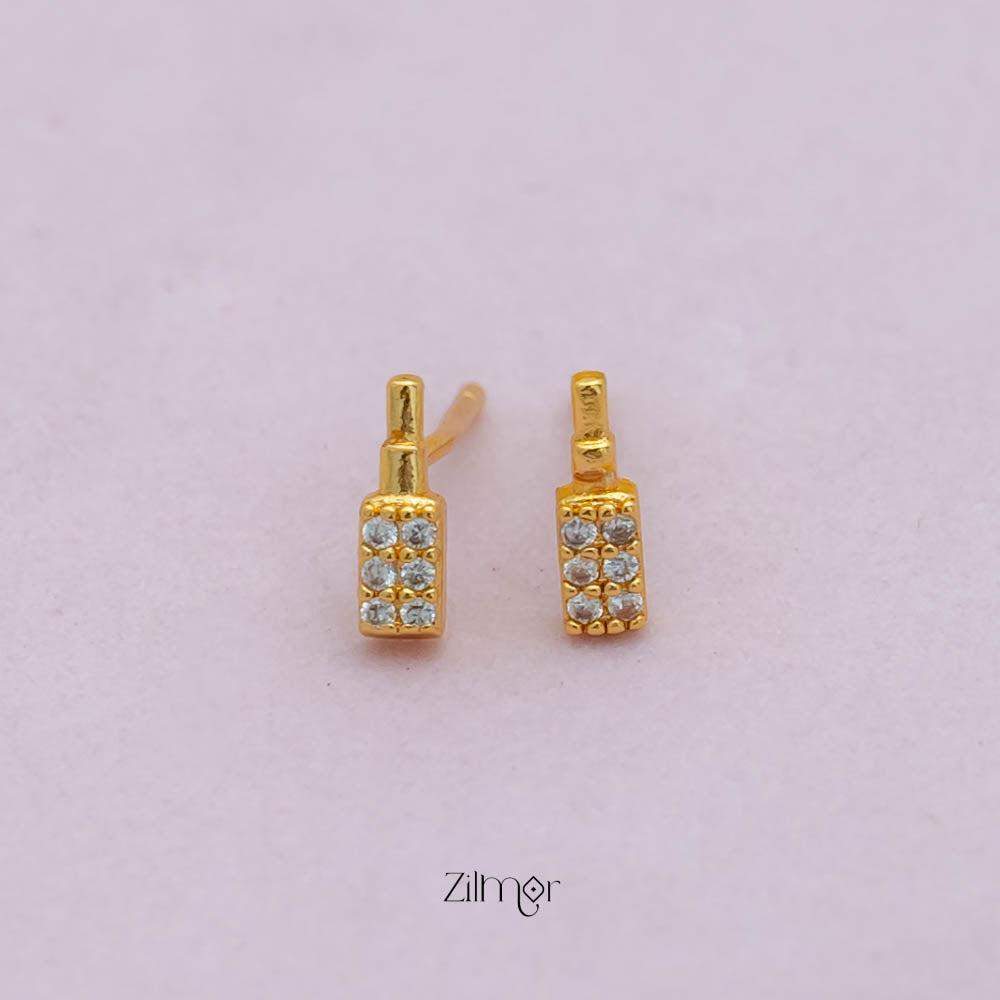 PE101846  - Gold tone AD Stone Combo stud Earrings