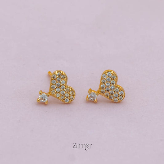 PE101848  - Gold tone AD Stone Combo stud Earrings