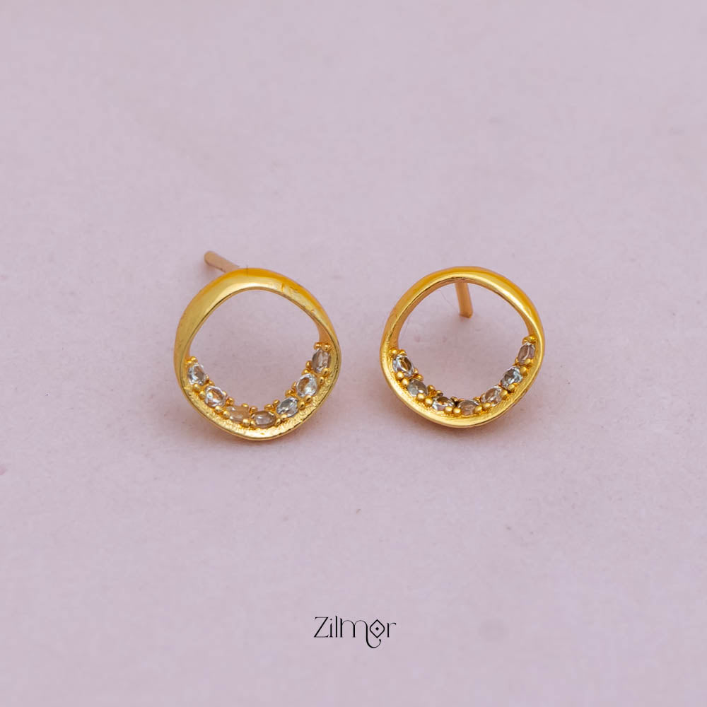 Pe101847  - Gold tone AD Stone Combo stud Earrings