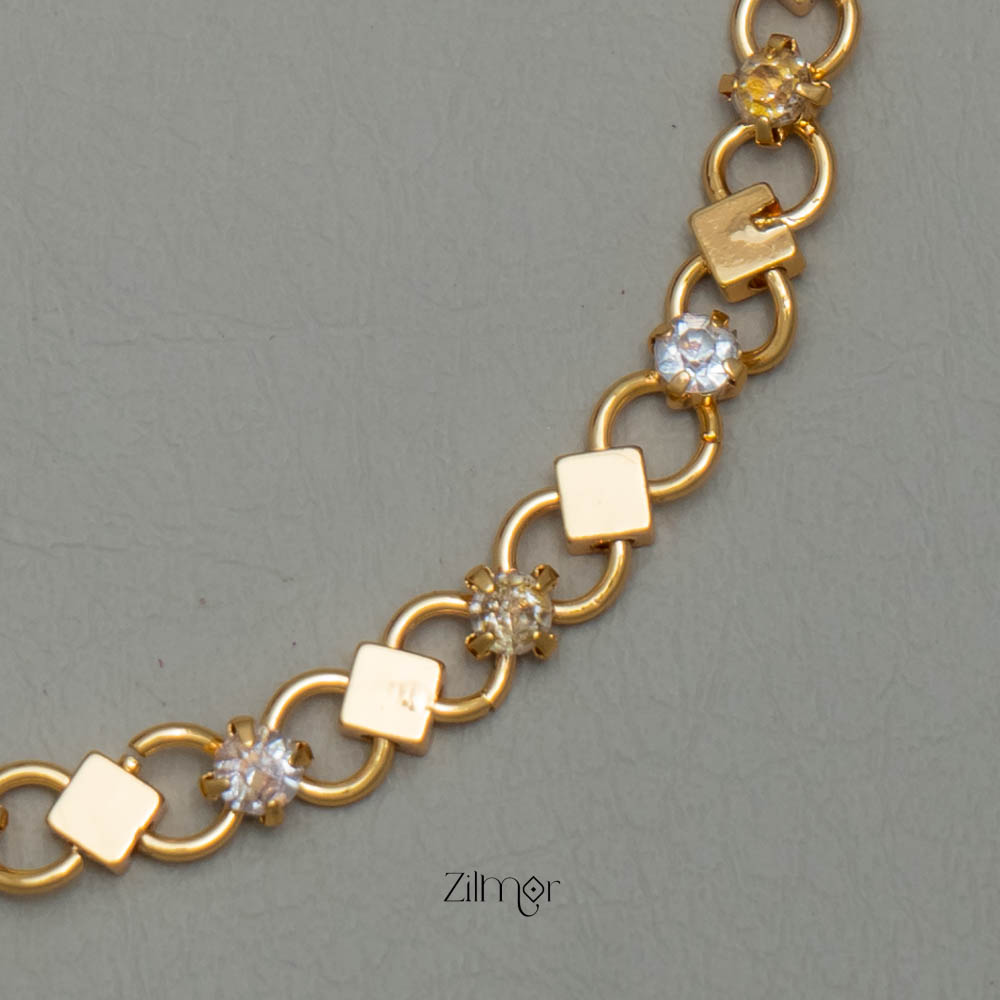 SG101930 - Gold Toned  AD Stone Daily Wear Bracelet