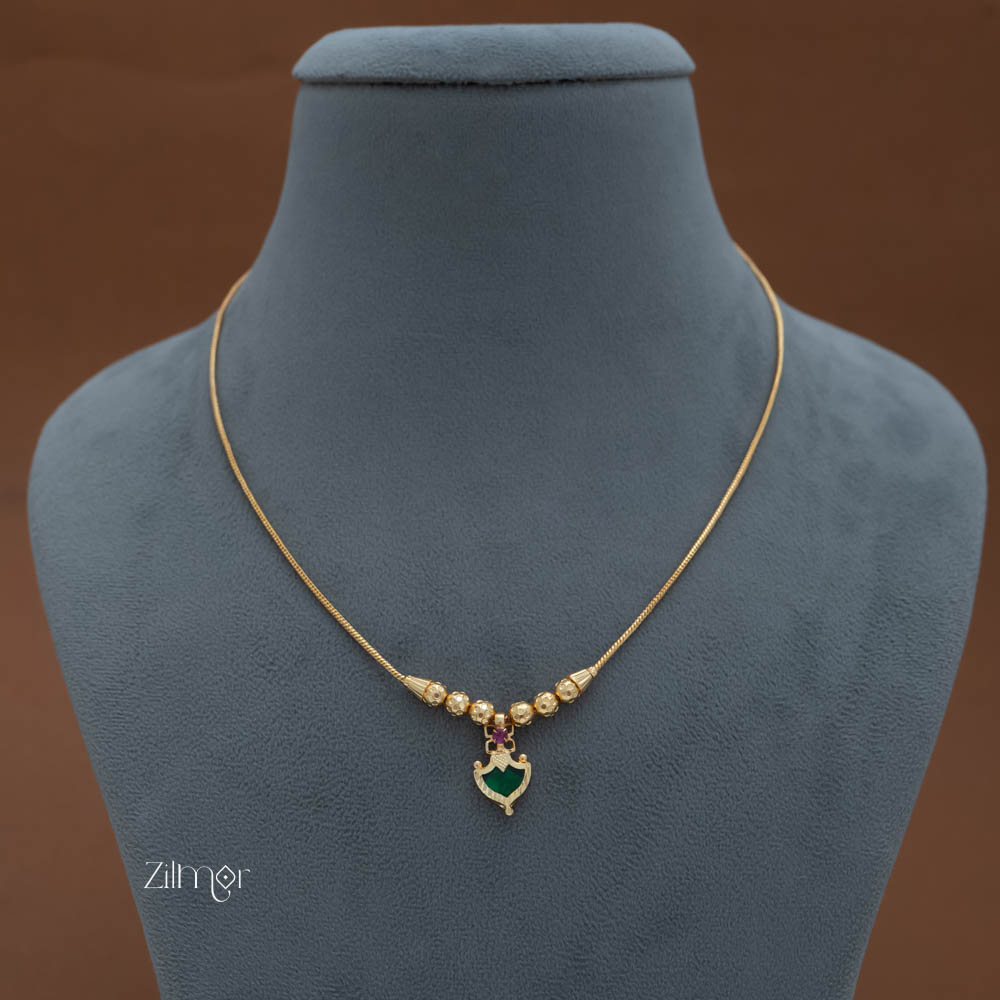 TR101926 - Gold Plated Palakka Pendant Simple Necklace