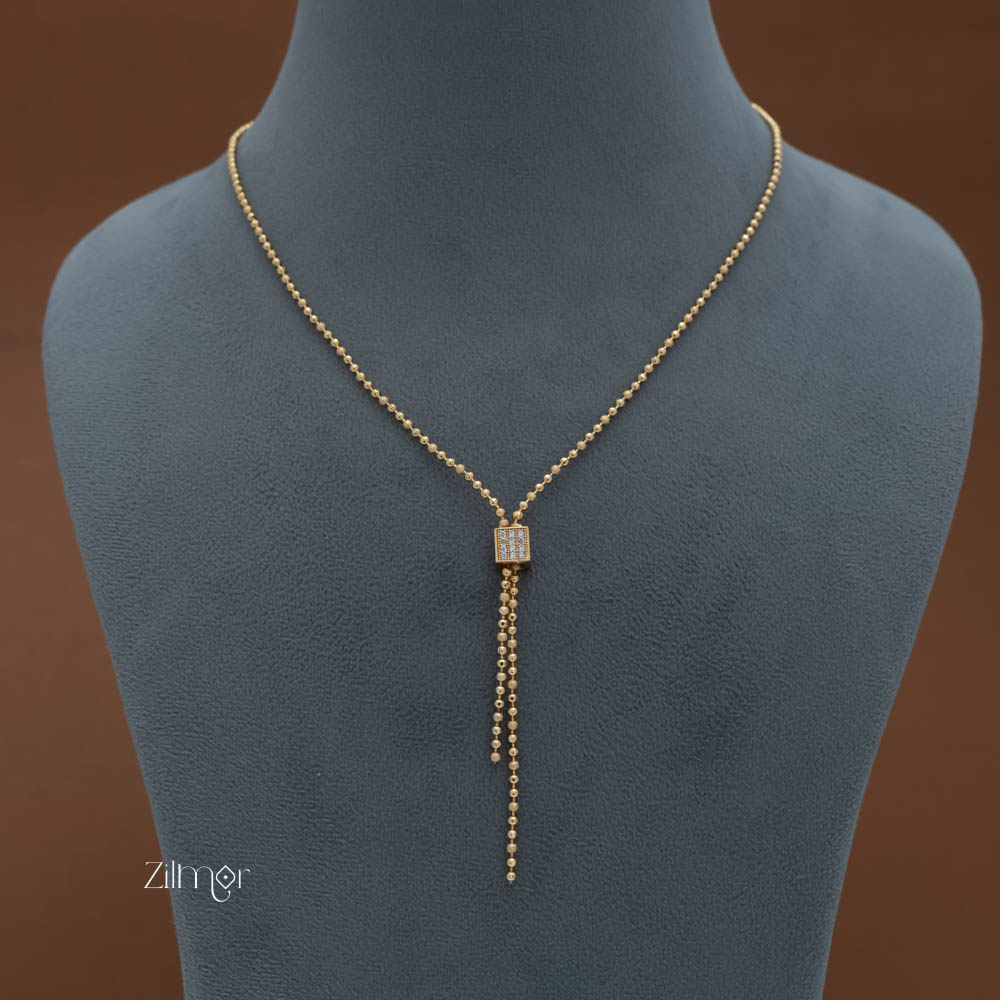 KY101903 - Gold Plated AD Stone Pendant Necklace