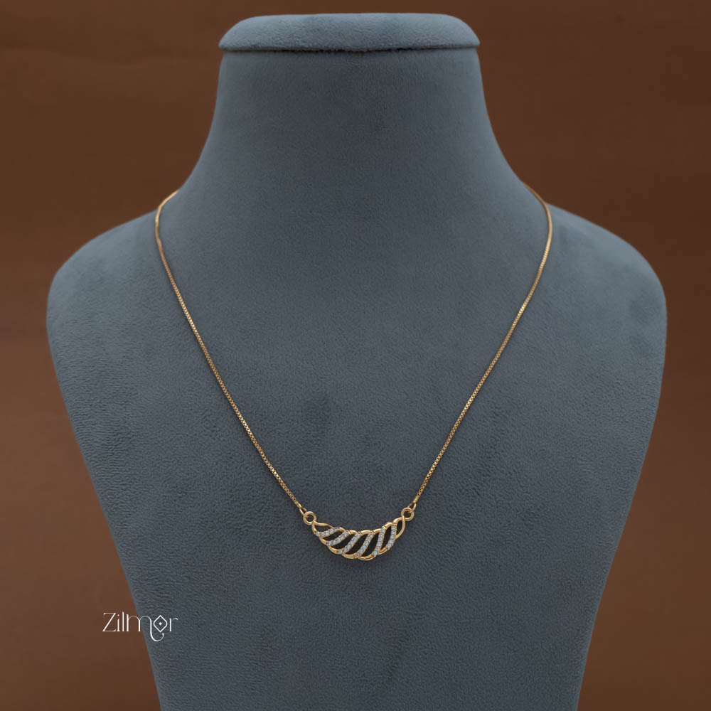 PP101875 - Gold Plated AD Stone Pendant Simple Necklace