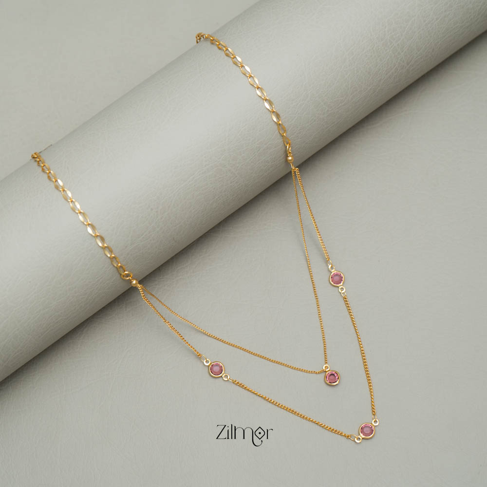 PE101860 Red Ruby double layer Necklace