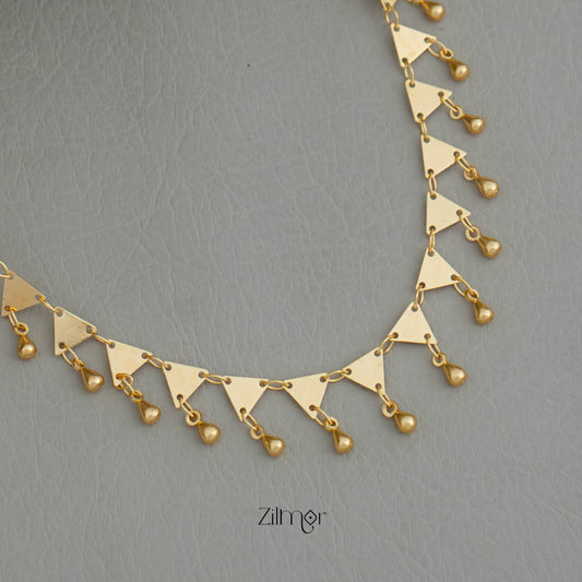 PE101851 Gold Plated Geometric shape Collar Necklace