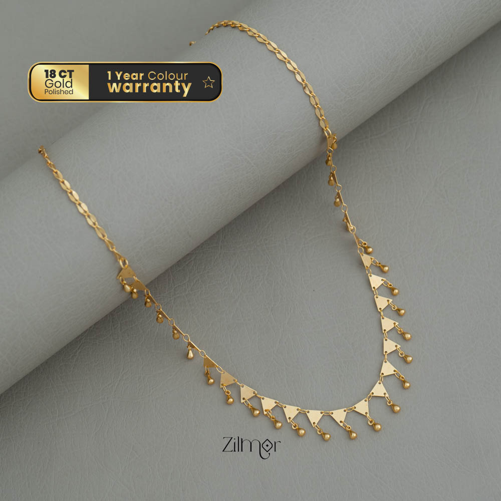 PE101851 Gold Plated Geometric shape Collar Necklace