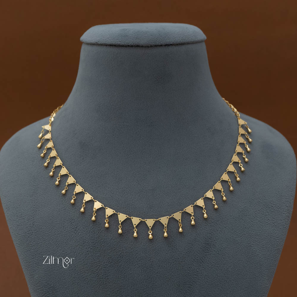 PE101851 Gold Plated Geometric shape Collar Necklace