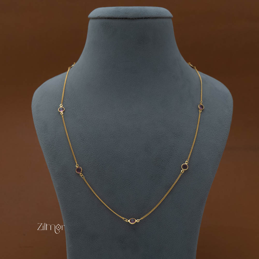 PE101859 Gold Plated Daily Wear Stone Necklace