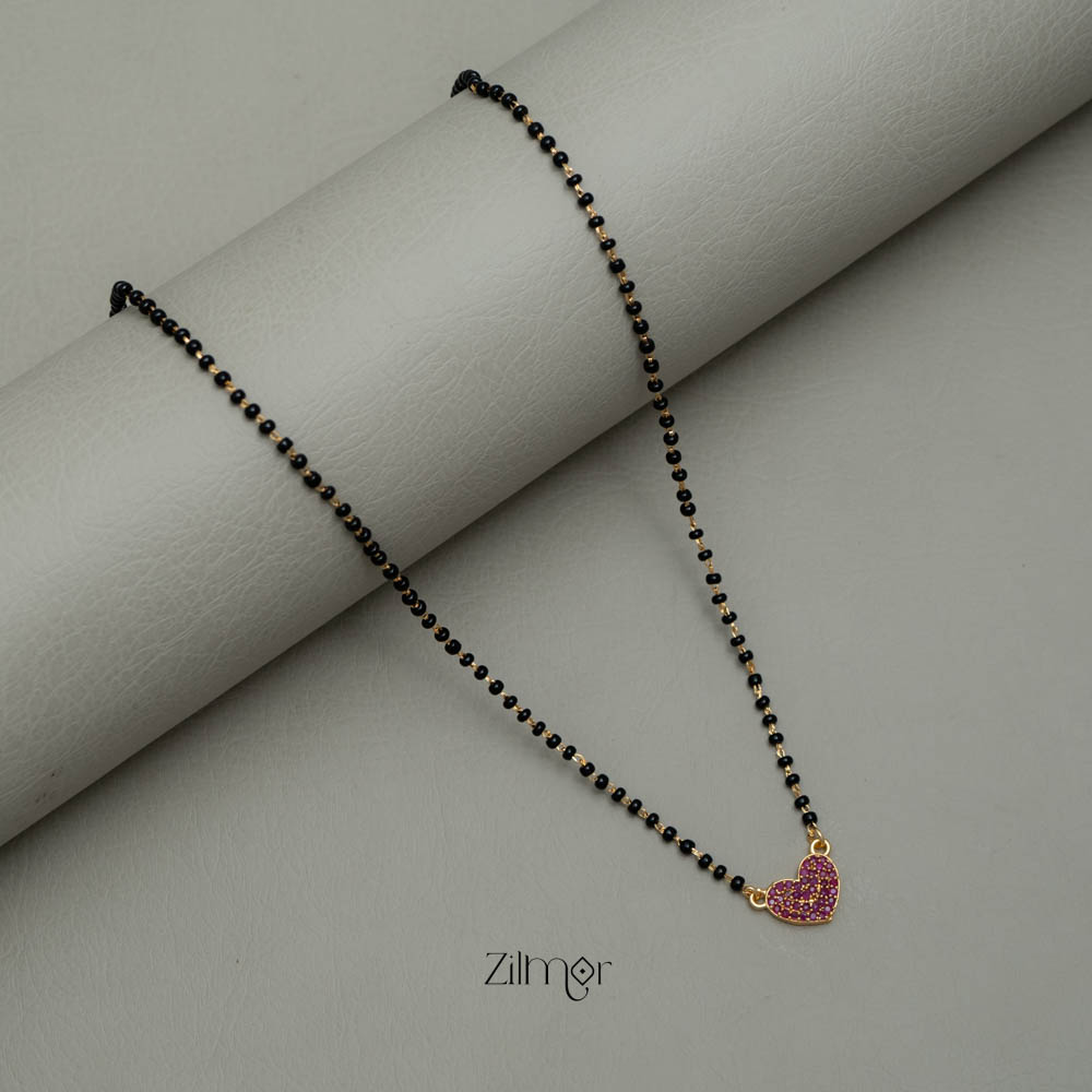 AG101894 - AD Stone  Heart Pendant Mangalsutra