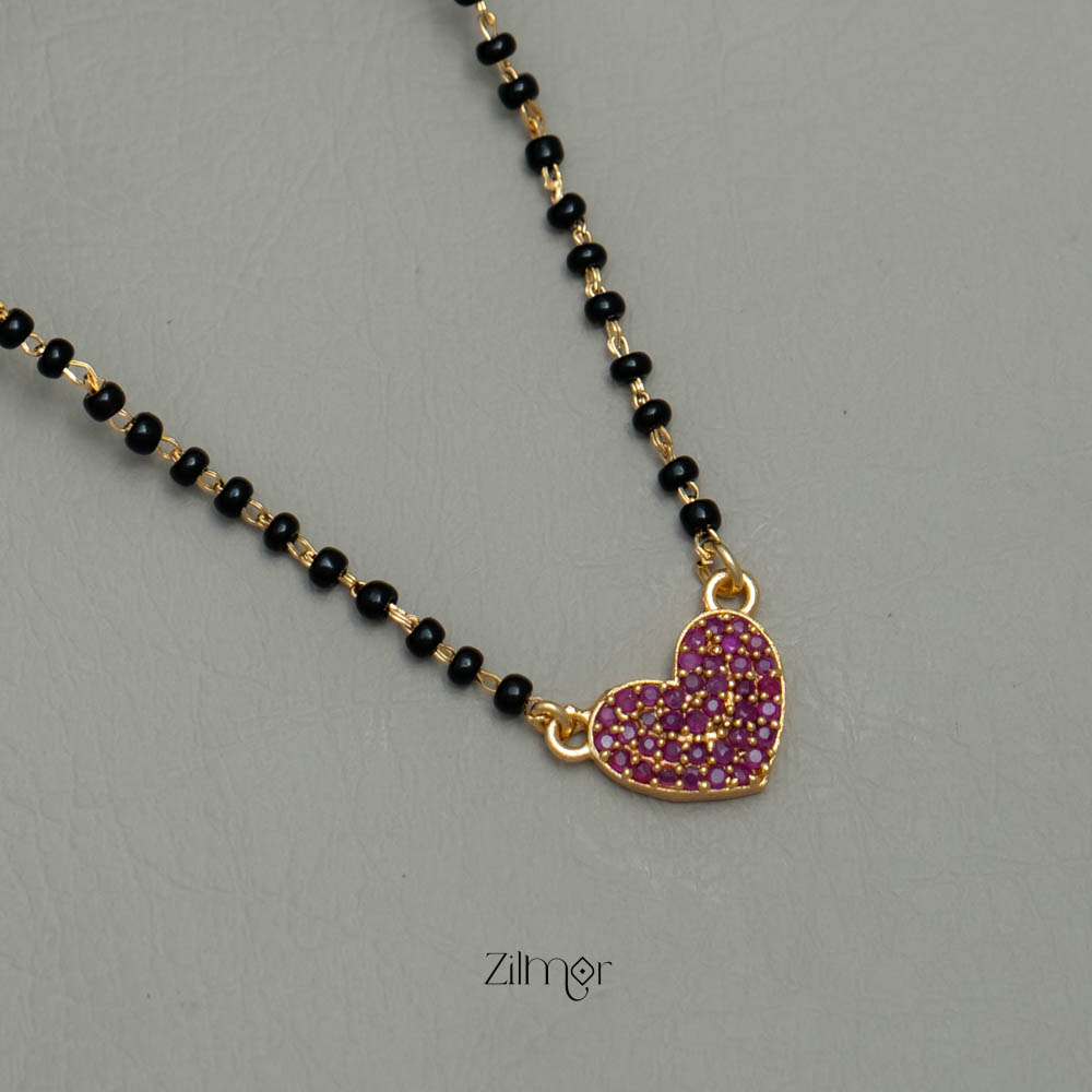 AG101894 - AD Stone  Heart Pendant Mangalsutra