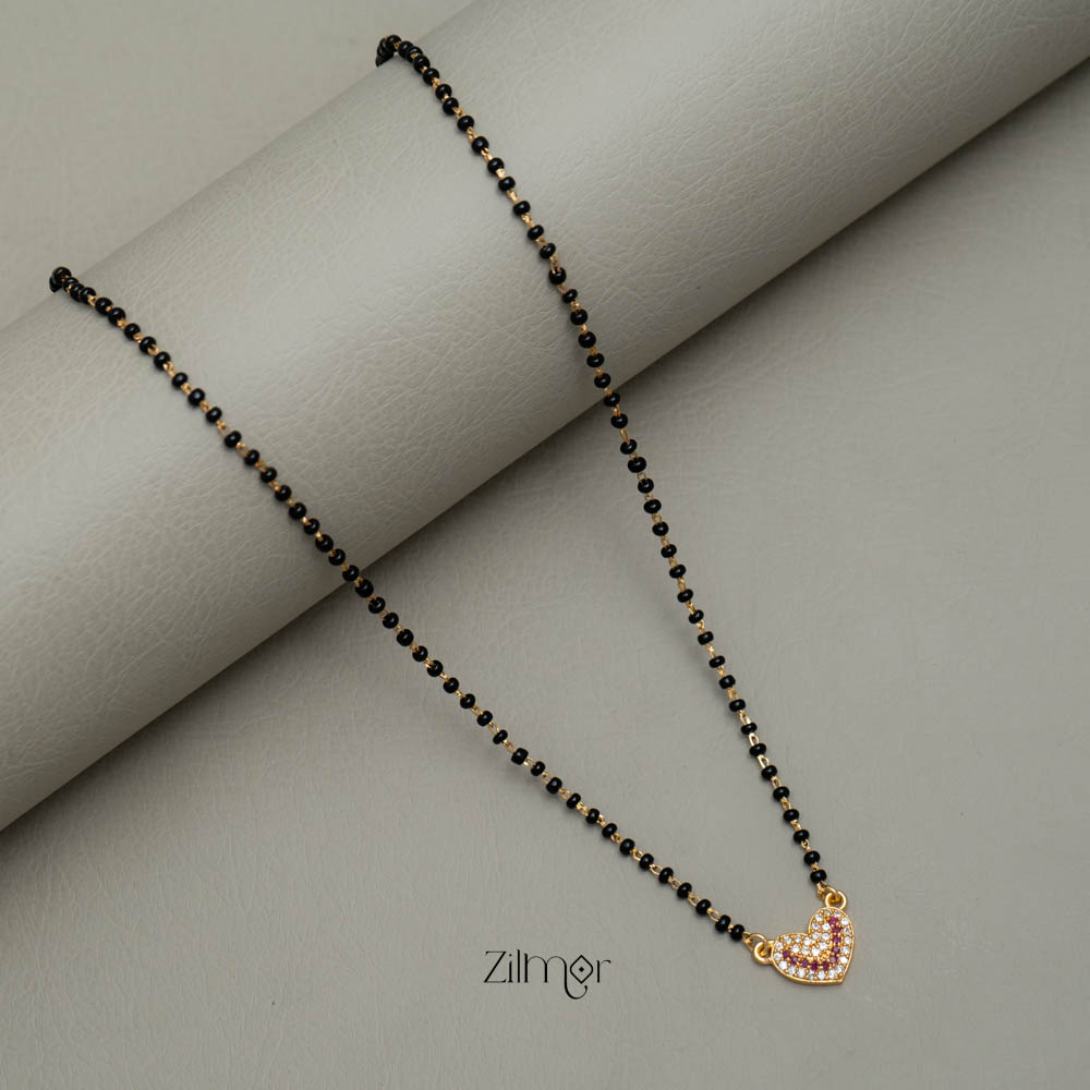 AG101894 - AD Stone  Heart Pendant Mangalsutra