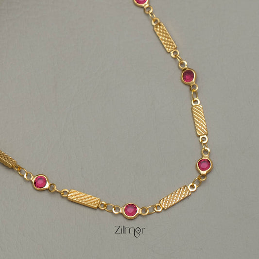 PE101852 - Semi Precious Ruby stone daily wear necklace