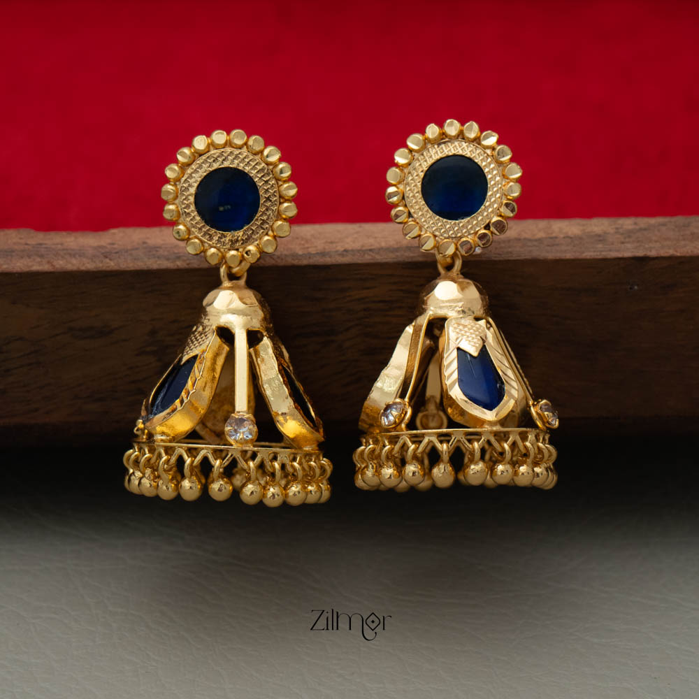 PP101721 -Gold tone Nagapadam Palakka Jumkha Earrings