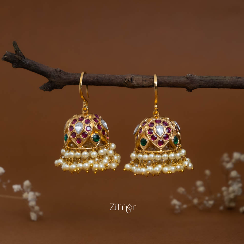 SN101899  - Hoop Jhumka Earrings